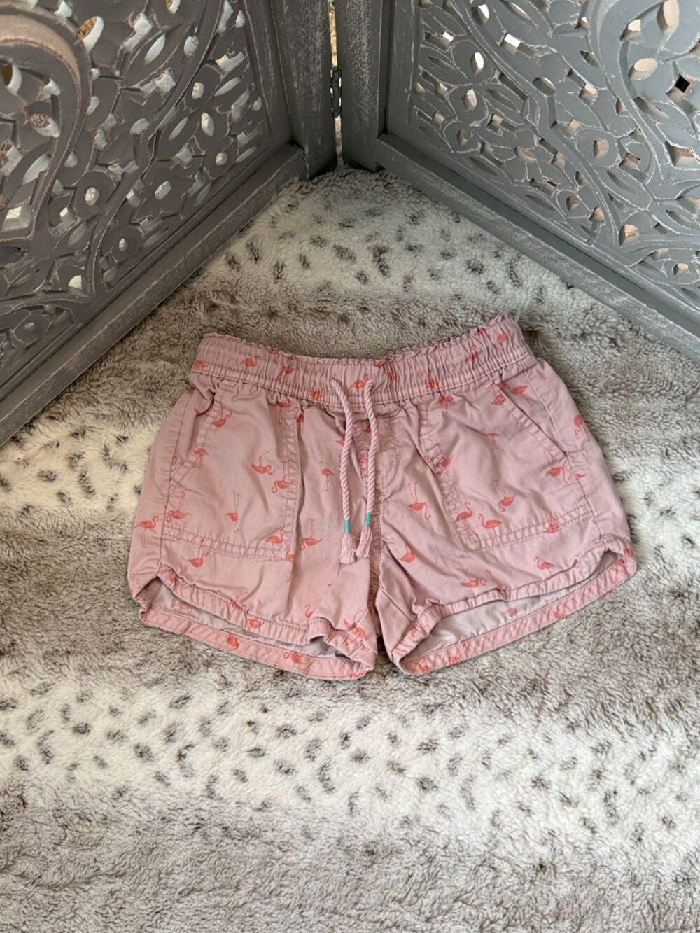 GAP Kids pink flamingo shorts girls small beach summer vacation California